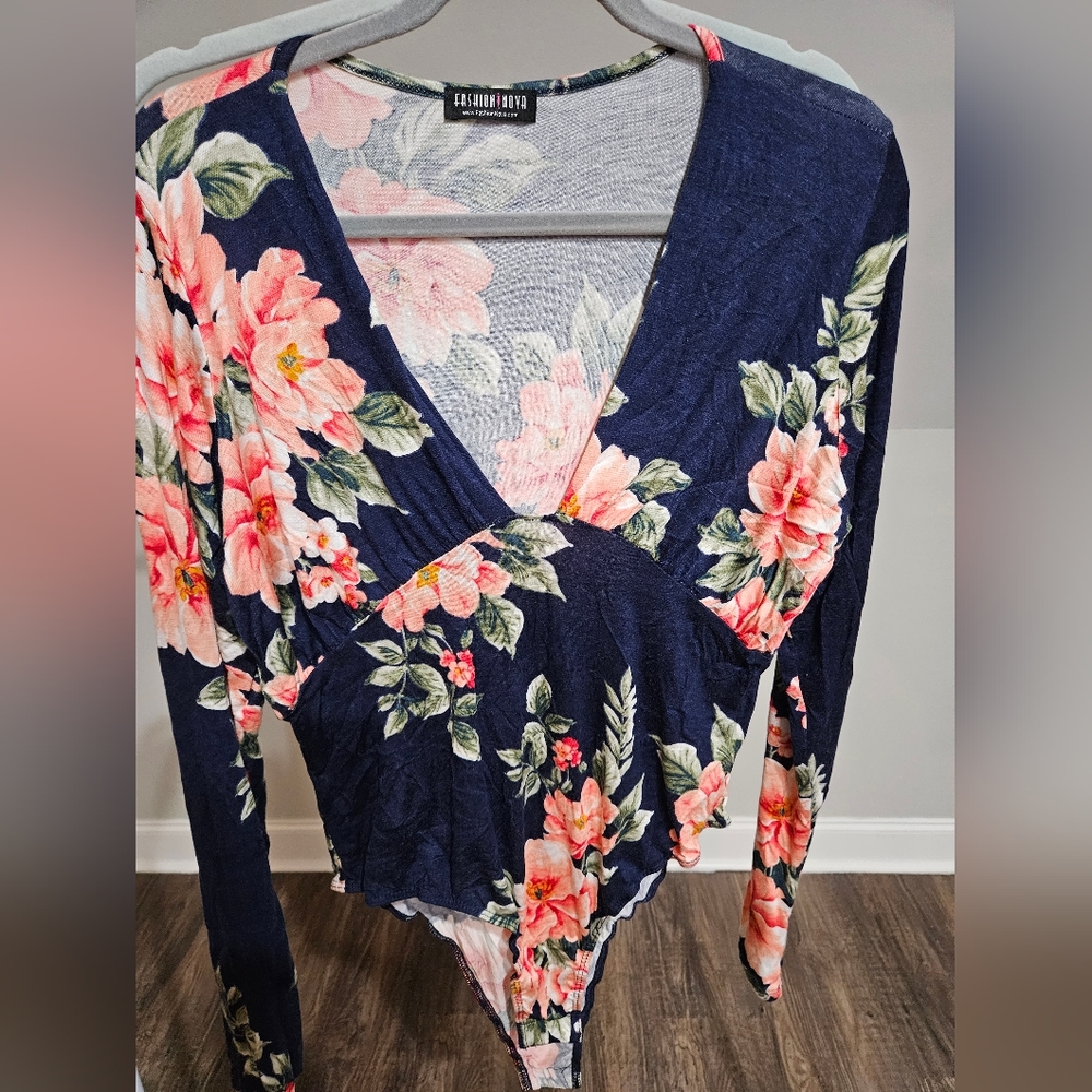 Floral Body Suit 1x Fashion Nova